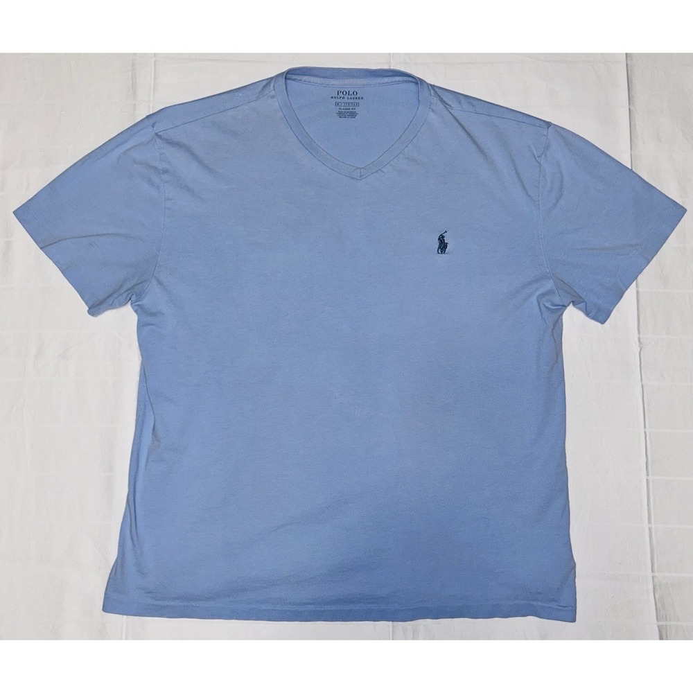 Polo Ralph Lauren Shirt Mens XL V-neck Classic Fit Tee Pony Logo
